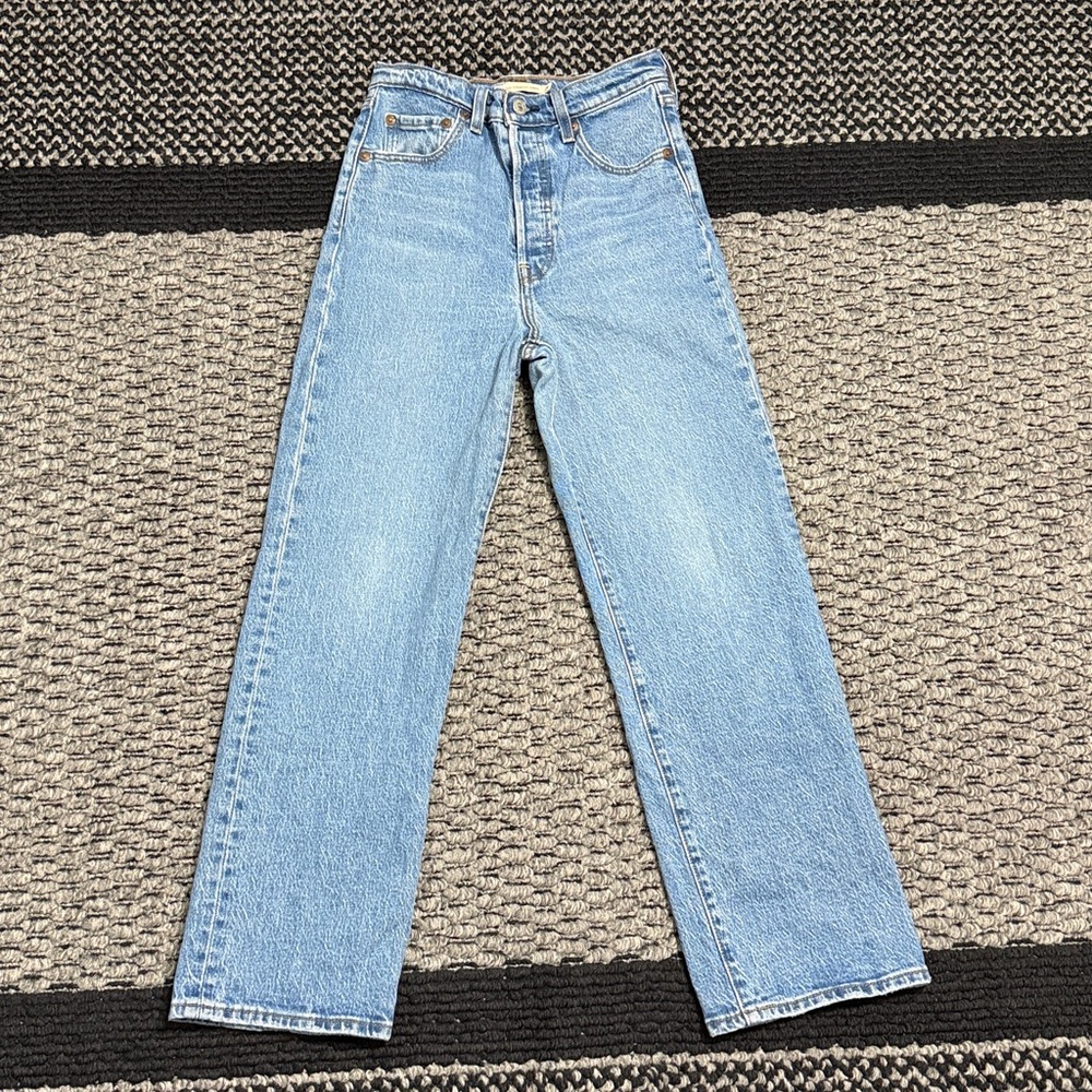 Levi’s Ribcage Straight Ankle Women’s Sz 25 Classic BIG E Preppy Y2K Casual - Picture 1 of 11
